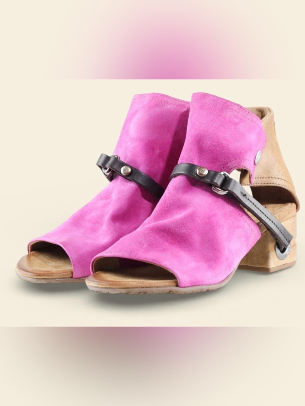 🔥 RARE and Unique A.S.98 Fantasia Fuchsia Passion/Tiger/TDM Suede Sandal, EU 40